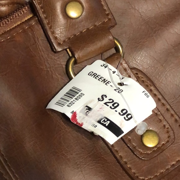 NEW Spring Faux Leather Shoulder Bag Dark Brown Medium Size (19” x 6.5”) - Picture 6 of 7